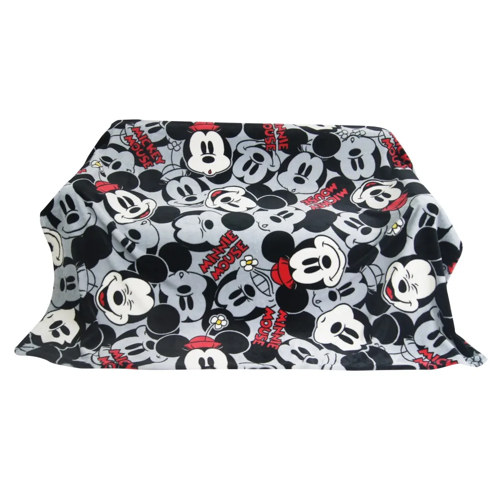 Disney мультфильм черный и белый Микки Маус легкий плюшевый плед для детей на