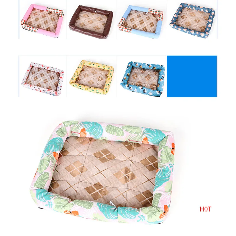 Мягкий коврик для собак кошек ледяной шелк подкладочная кровать многоразовые
