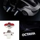 2 шт., светодиодные эмблемы для дверей автомобиля Skoda Octavia 1Z 2004-2010 2011 2012 2013