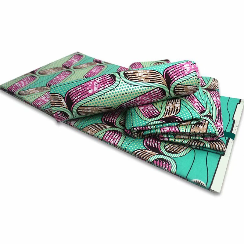 

2021 High Quality Latest Veritable Ankara Fabric African Real Golden Wax Print Guarantee 100% Cotton Fabrics 6 Yards/lot Wax-S15