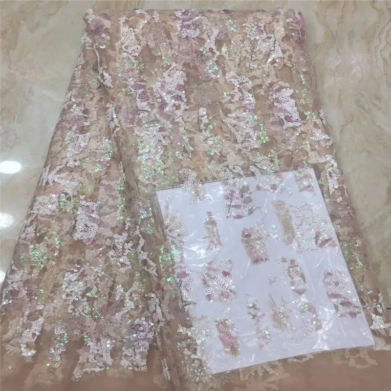 

Madison Latest French Tulle Mesh Lace Fabric African Sequins Lace Fabric Embroiderey Nigerian Net Lace Fabric for Evening Party