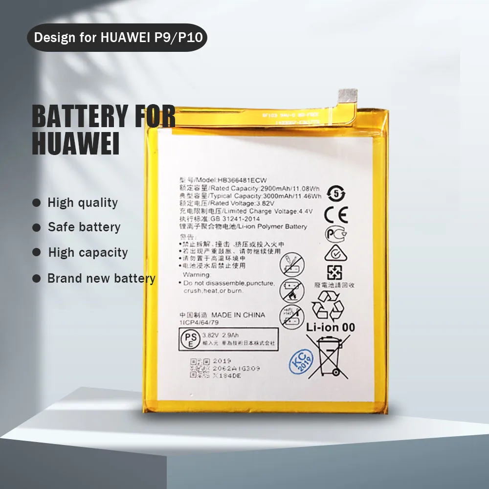 Аккумулятор HB366481ECW для Huawei P9 /P9 Lite Honor 8 P10 P8 2017 P20 Llite 5C Ascend сменная батарея телефона |