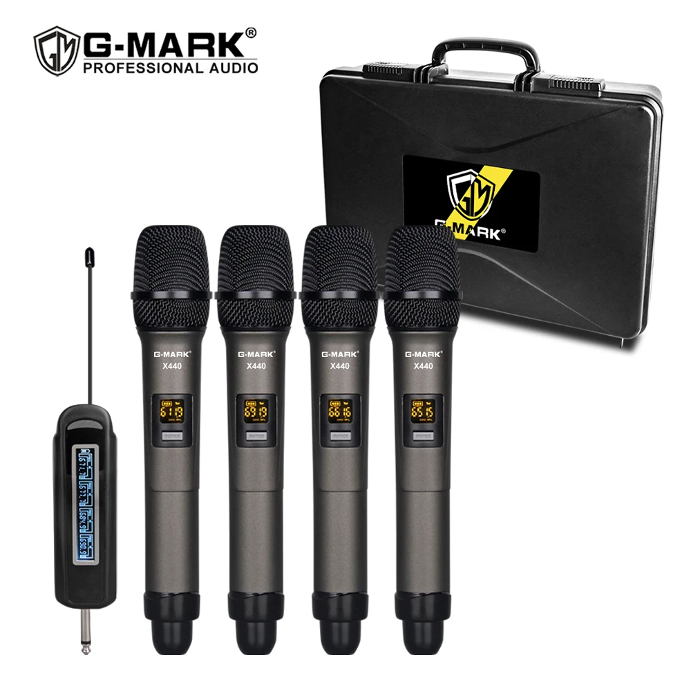 Профессиональный беспроводной микрофон G MARK x 440 для караоке 4 канала