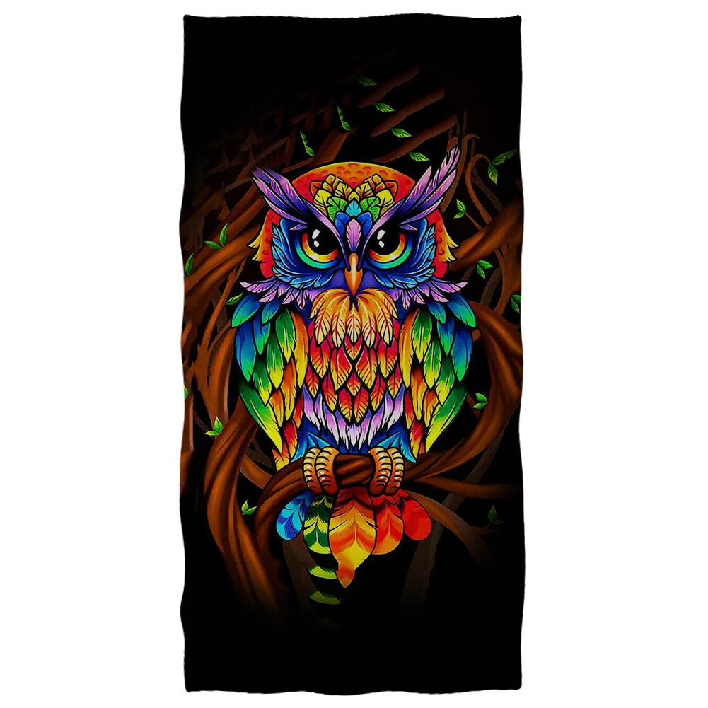 Летнее пляжное полотенце с 3d рисунком совы симпатичное банное для лица детское