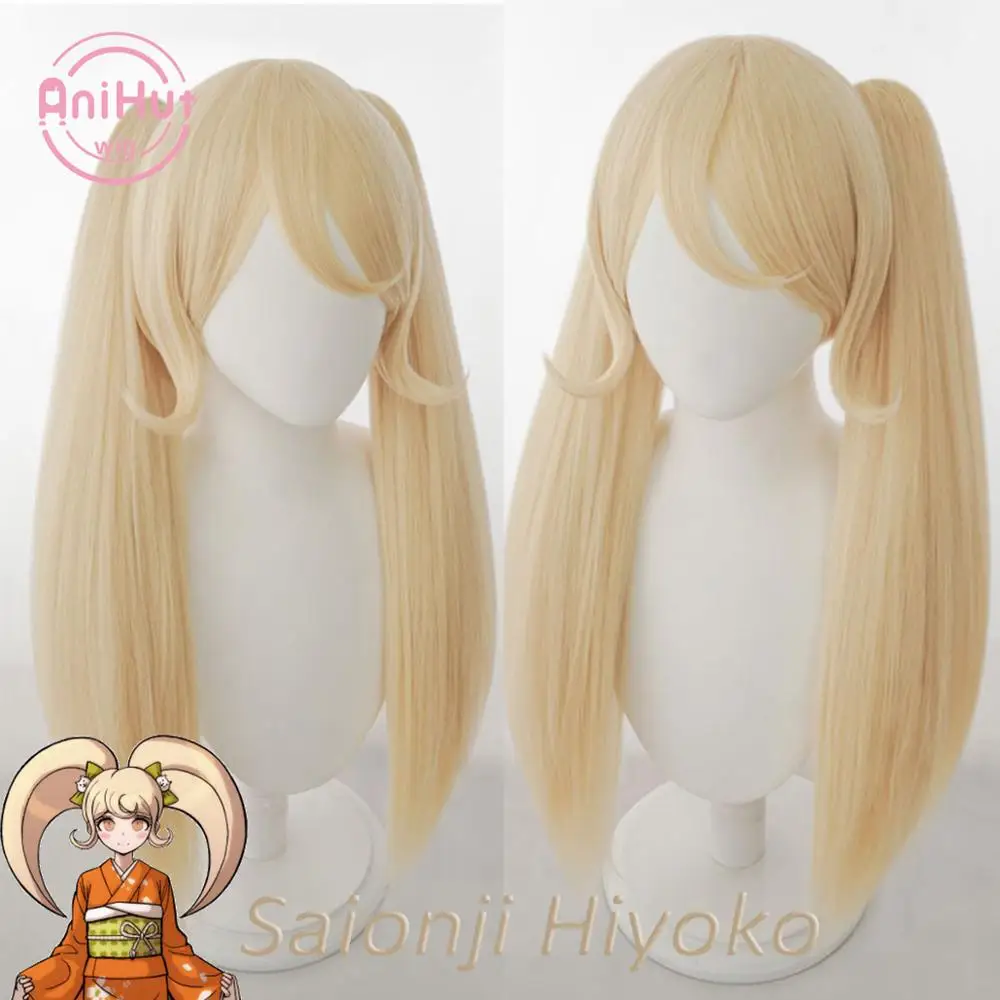Парик Danganronpa для косплея Saionji Hiyoko синтетические термостойкие женские светлые