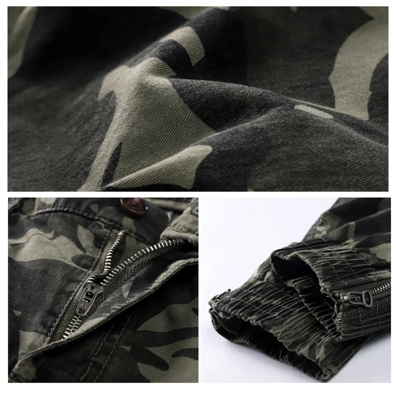 

Camouflage Pants Men Multi Pocket Cotton Military Cargo Camo Pants Pantalon Homme Mens Streetwear Overalls Army Track Trousers
