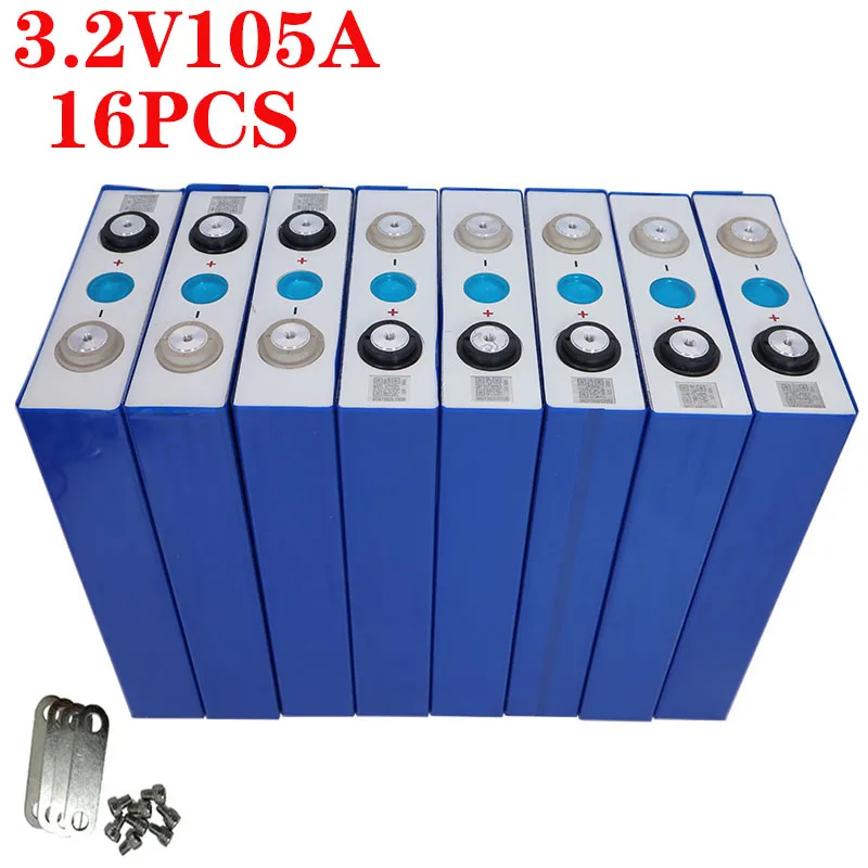 2020 Новый 16 шт 3 2 V 105Ah lifepo4 батарея не 100ah 48V105Ah для EV RV аккумулятор diy солнечный ЕС США