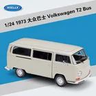 Модель автомобиля Welly 1:24 Volkswagen 1972 T2 из сплава и металлического сплава, литой и игрушечный автомобиль, коллекционные подарки, игрушка для транспортировки без дистанционного управления