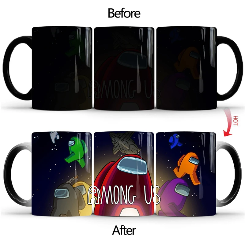 

Hot Game Among Us Creative Ceramic Thermochromic Coffee Mug 301-400ml Cartoon Eco-Friendly Home Office Beer Tea Mugs Drinkware