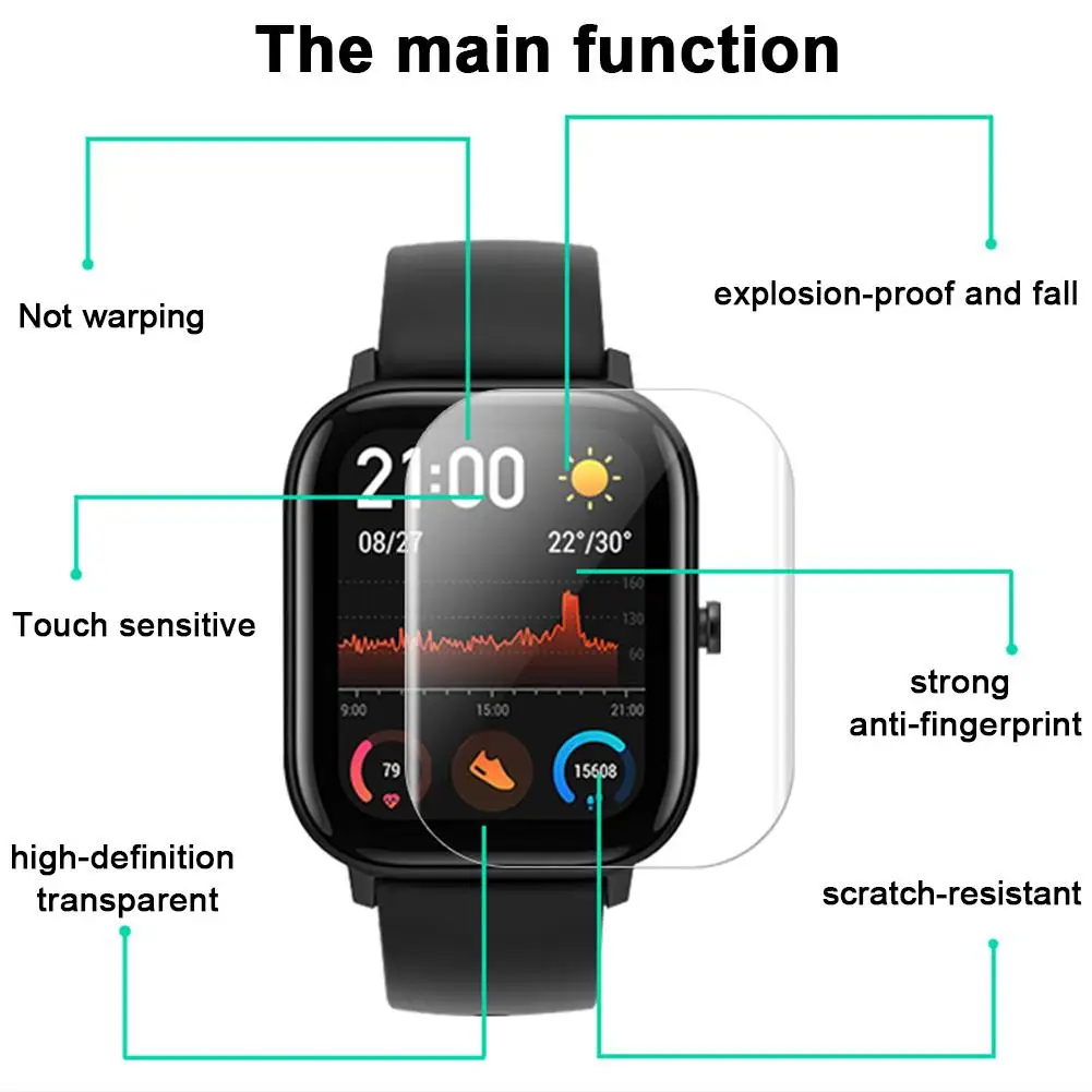 2 шт Смарт Браслет аксессуар защитная пленка полный экран мягкая для Huami Amazfit GTS