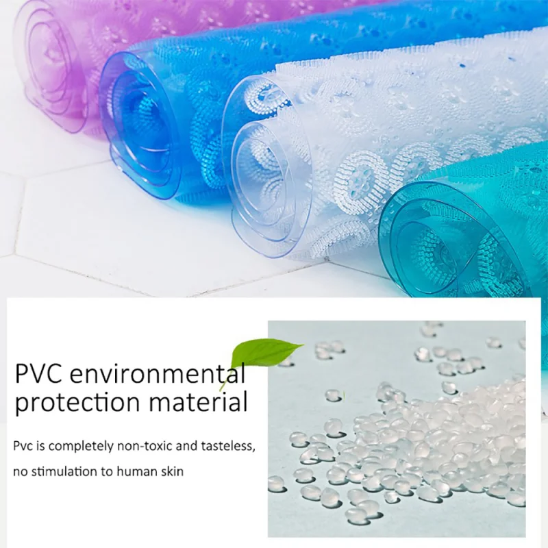 

New PVC Bath Mat For Toilet Shower Bath Mat Suction Non-slip Suction Cup Bath Mat Set