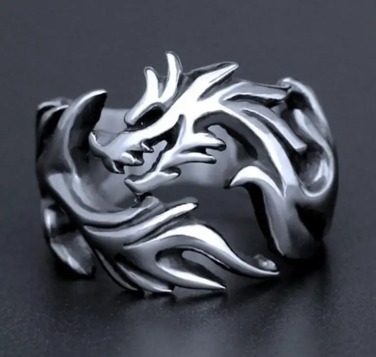 2020 модное мужское панк кольцо из нержавеющей стали с драконом готическое