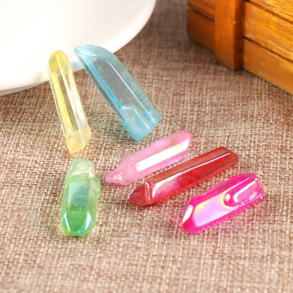 1 шт. камень чакра из натурального кварца с гальваническим покрытием|Камни| |