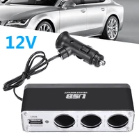 universal cigarette lighter socket car charging power supply socket power splitter usb phone charger adapter car led display