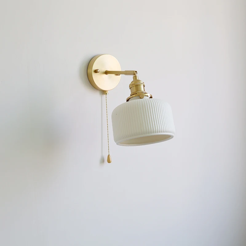 Латунь Керамика бра исследование Спальня прикроватные светильники Туалет