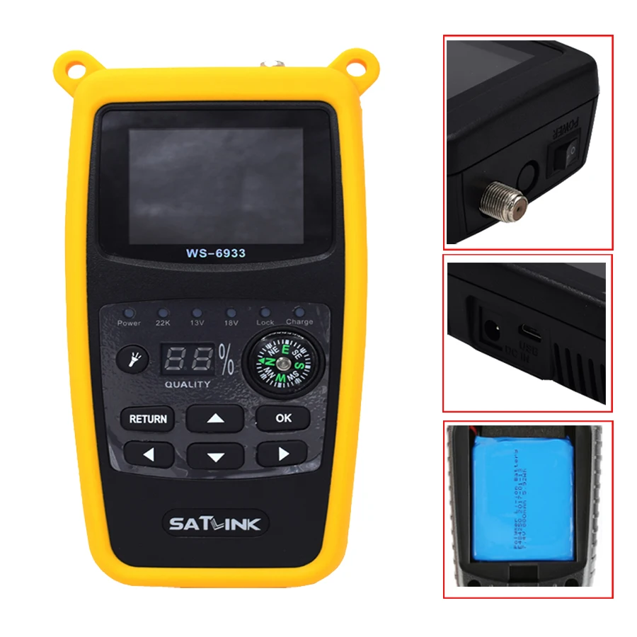 Оригинальный Satlink WS-6933 цифровой спутниковый DVB-S2 Finder СБ метр DVB S2 Satfinder FTA C &amp Ку WS 6933