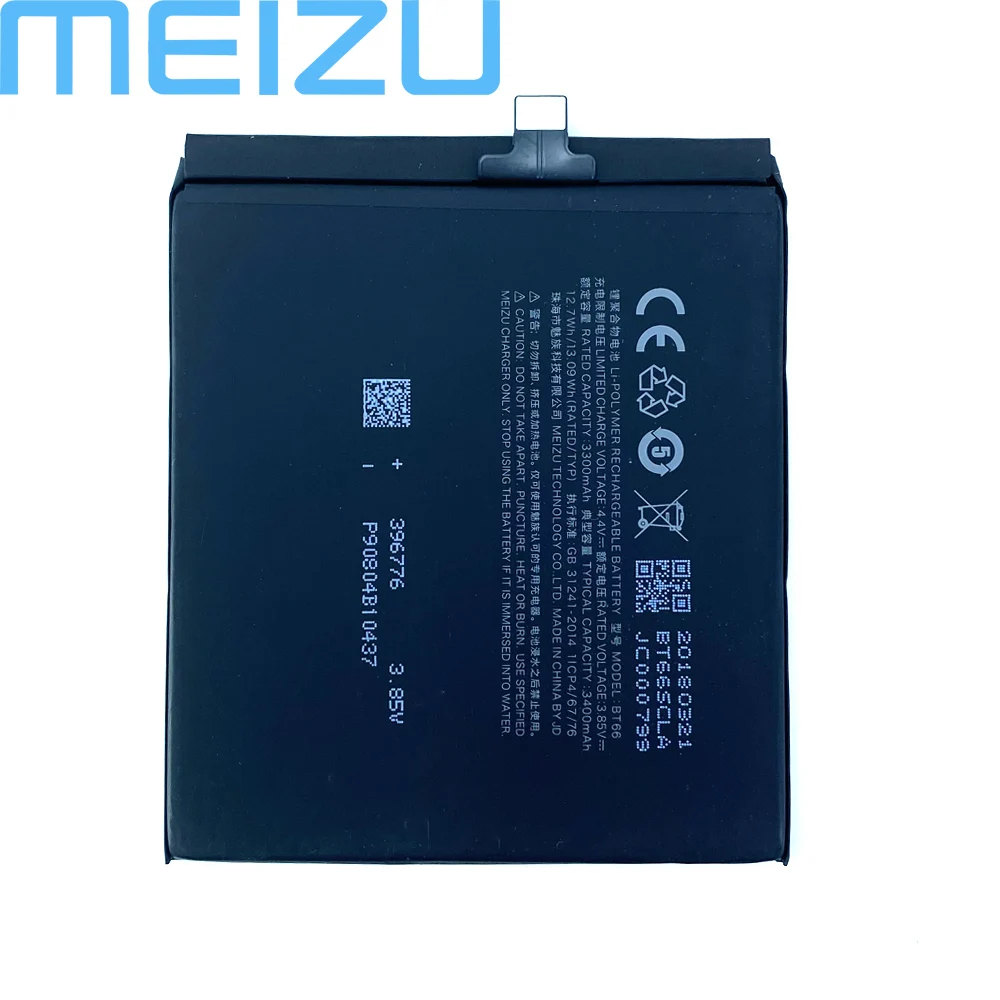Meizu 100% оригинальный 3400 мАч BT66 Аккумулятор для PRO 6 Plus мобильный телефон
