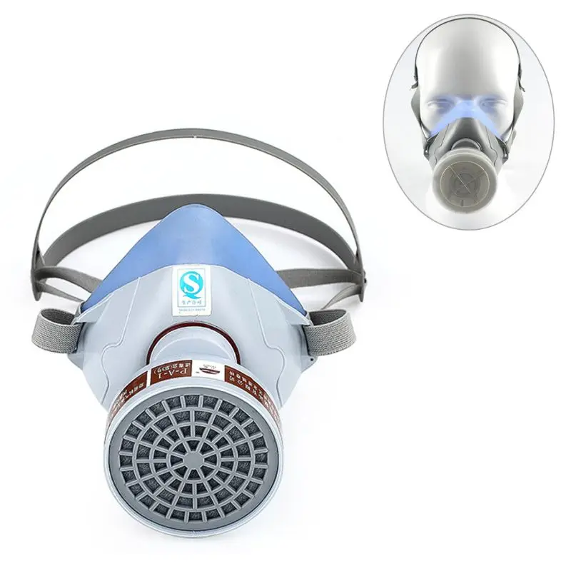 

Dual Pot Industrial Gas Mask Respirator Anti Dust Filtter Goggles Spray Chemical