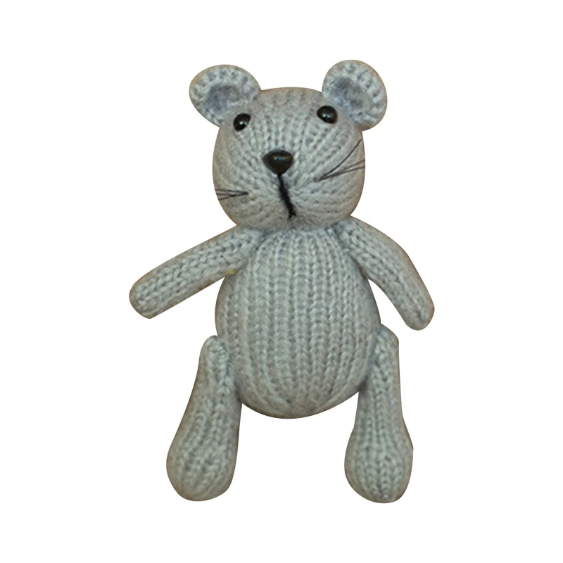 

Baby Newborn Photography Props Knitting Mouse Doll Infant Photo Shooting Decor