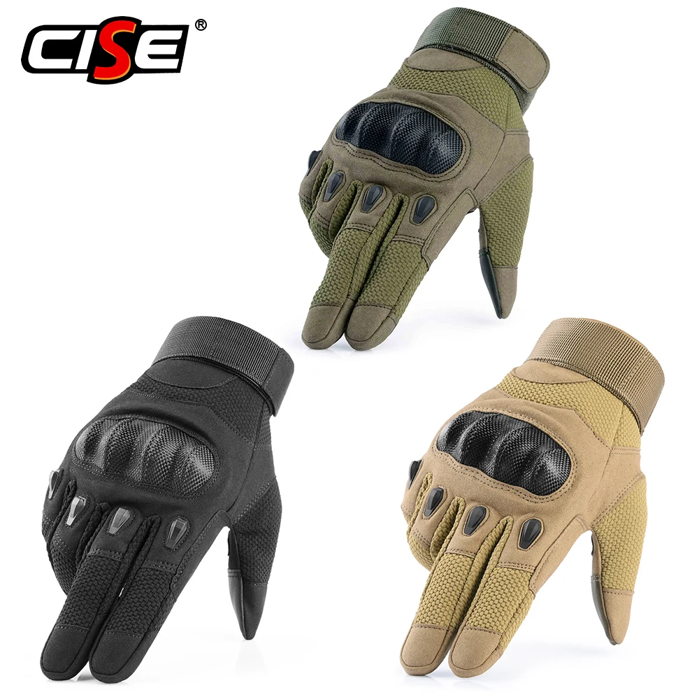 Сенсорный экран мотоцикл с твердыми костяшками полный палец перчатки для