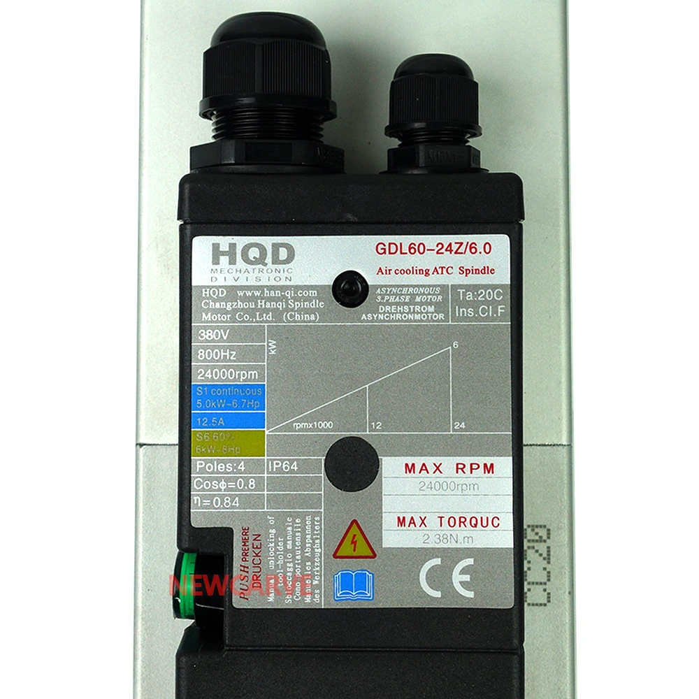 Шпиндель с воздушным охлаждением 6KW ATC 380V 24000rpm автоматический инструмент