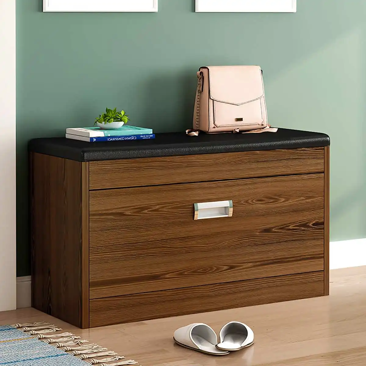

Shoe Cabinet Storage Benches, Entryway Storage Organizer Footrest Shoe Bench with Hidden storage compartment