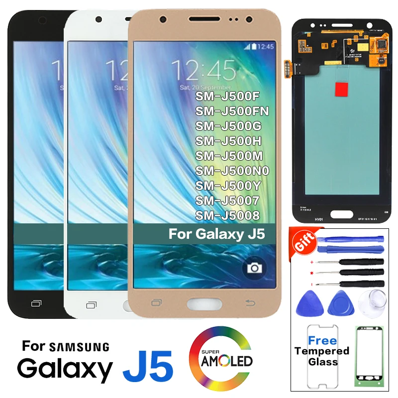 Супер Amoled LCD для Samsung Galaxy J5 2015 j500 J500F J500G J500M J500H ЖК-экран с контролем яркости +