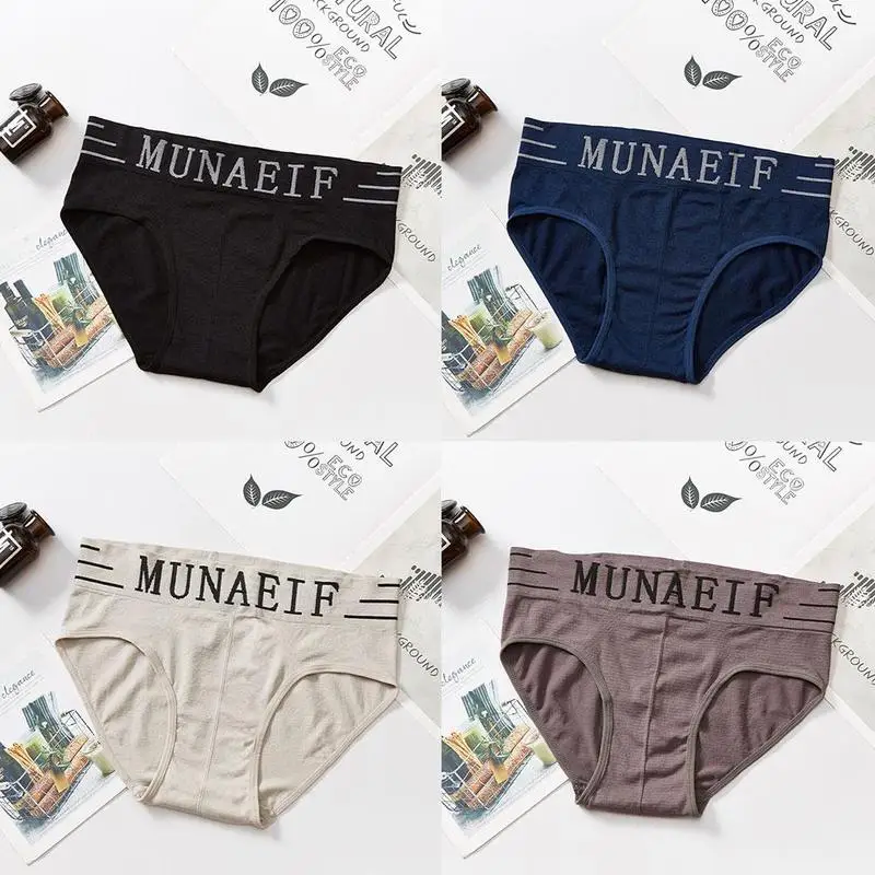 

Men's Comfortable Breathable And Non-sense Triangle E4D9 Men Middle-aged Briefs Young Pure And Underwear High-elastic Color F6J1