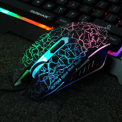 

Professional Gamer Mouse 4000DPI USB Optical Gaming Mouse Colorful Glare Wired Mice