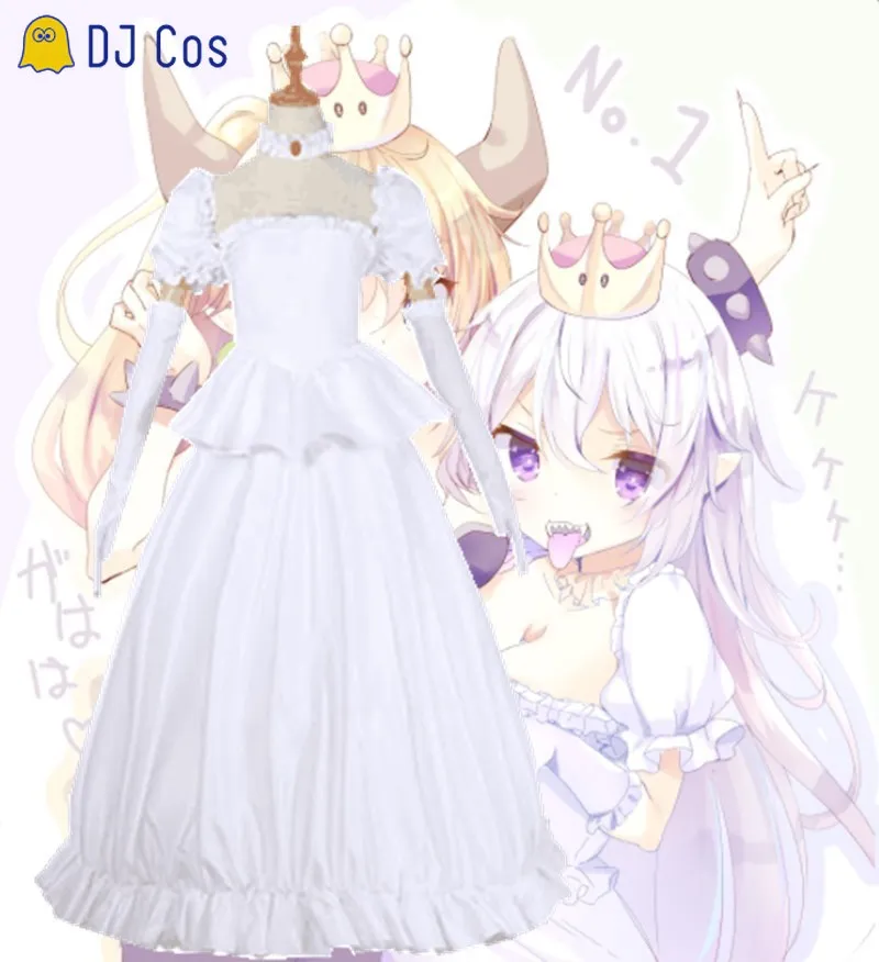 Платье для косплея Booette King Boo белое платье принцессы коопа с перчатками