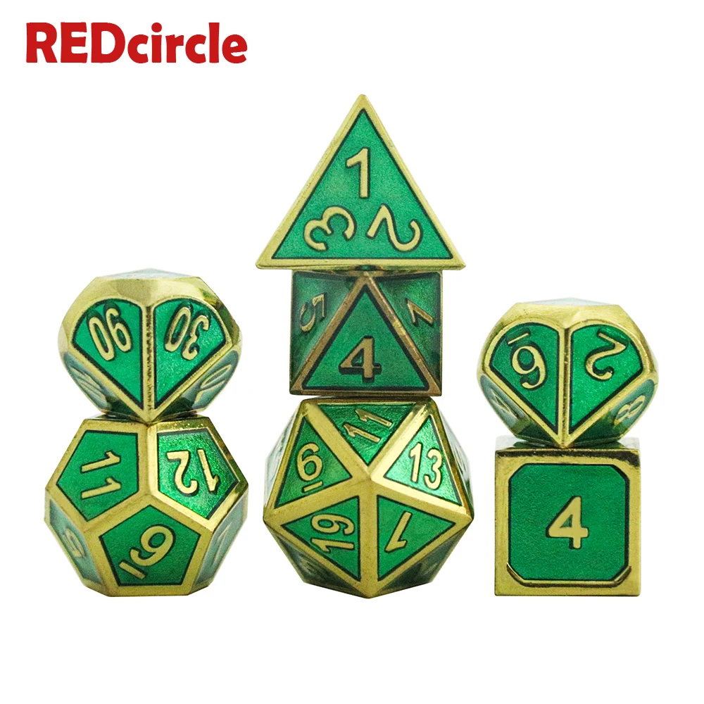 Набор металлических игральных костей большого размера (7 шт.) DND RPGs + 1 шт. сумка D4 D6