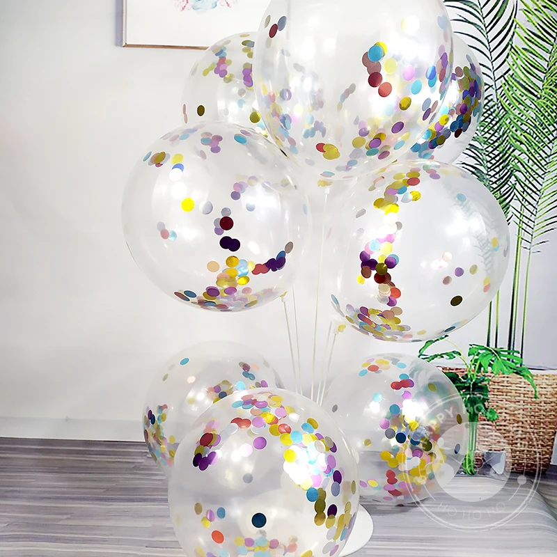 

12 Inch Transparent Balloon Rose Gold Confetti Sequins Latex Balloons Banquet Decoration Birthday Party Wedding Festival Decor