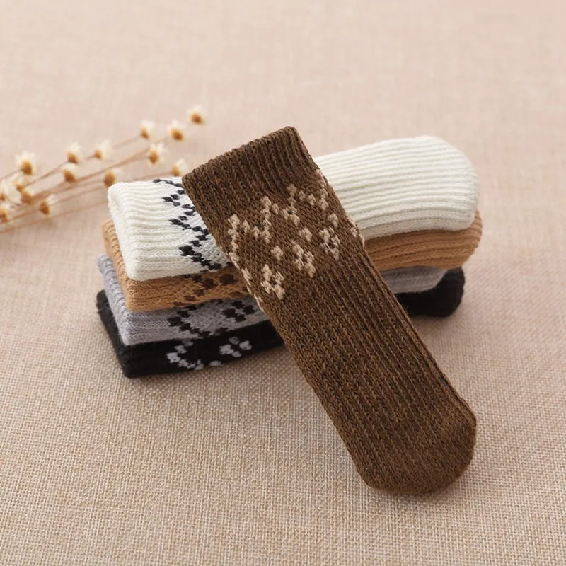 4pcs/set Floor Protection Chair Foot Pad Leg Furniture Wool Knitting Cover Cat Pads Paw Protector Socks Table |