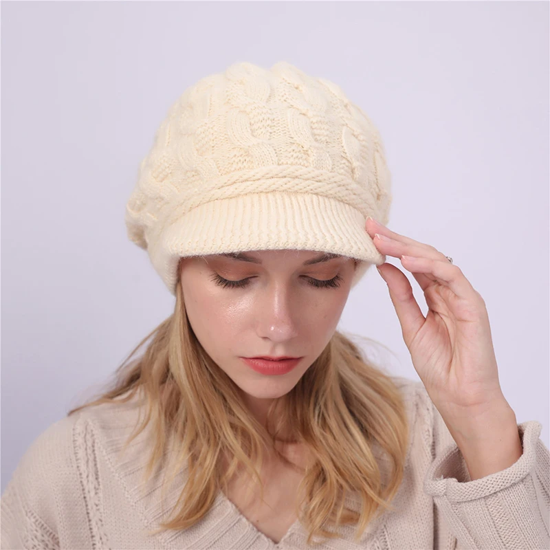 Новинка 2019 Европейский и американский стиль одноцветная бархатная теплая шапка