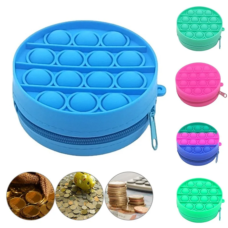 

Coin Purse Push Bubble Fidget Toys Children Stress Relief Squeeze Toy Cute Bag Antistress Keychain Soft Squishy Kids Toys Gifts