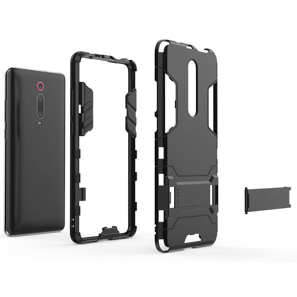 

UFlaxe Hard Cellphone Case for Xiaomi Mi 9 9T Pro Lite SE Armor Stand Holder Shockproof Mi CC9e CC9 Pro Cover GX