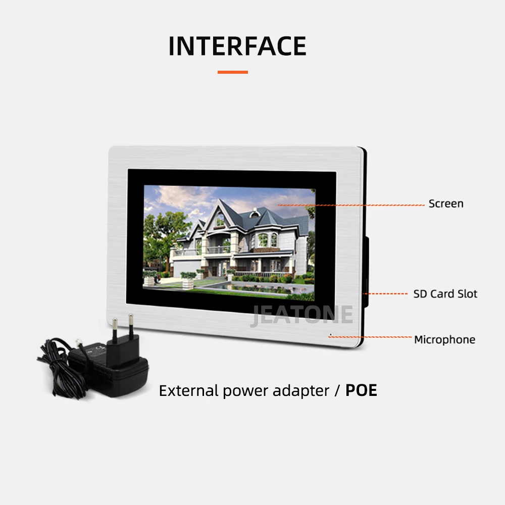 JeaTone 7inch Tuya Smart Wireless Wifi Video Doorbell for Building Access Control System Support Password/IC Card/iOS Phone