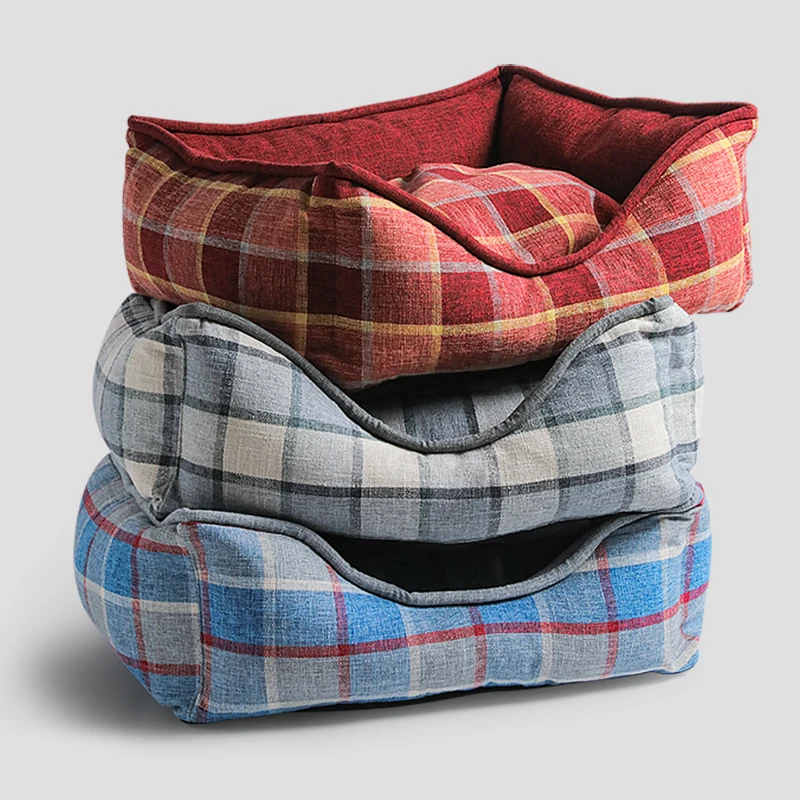 Домик для собак теплая кровать на осень и зиму двусторонний съемный