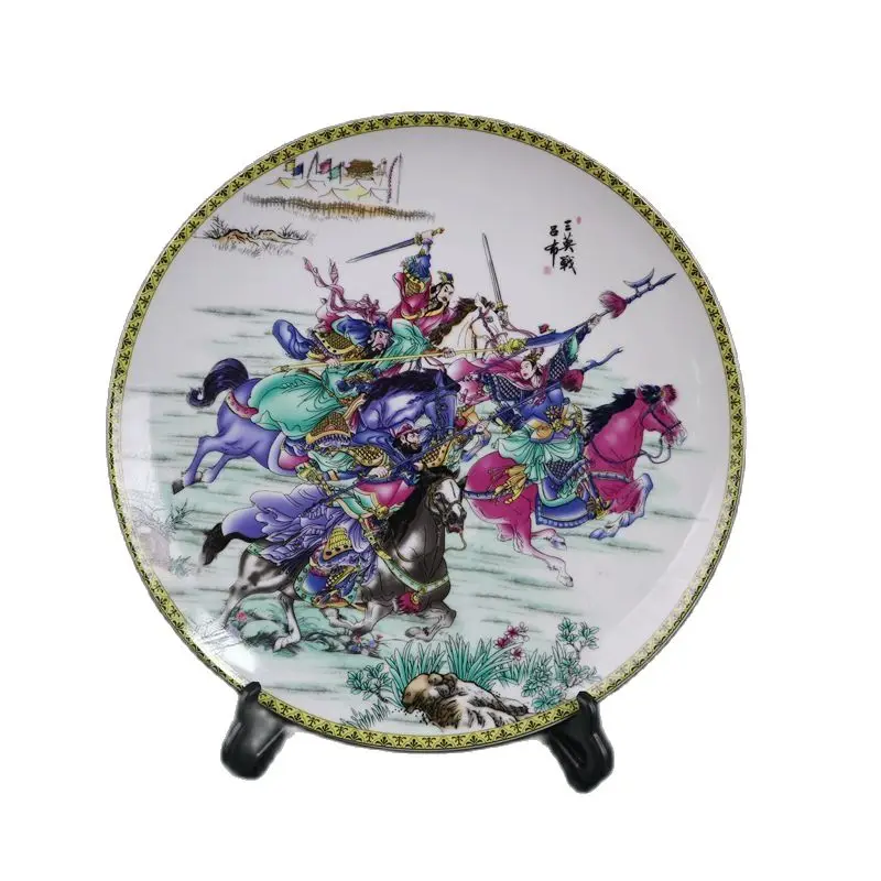 

Jingdezhen pottery pastel figure pattern appreciation plate collection home living room ornaments