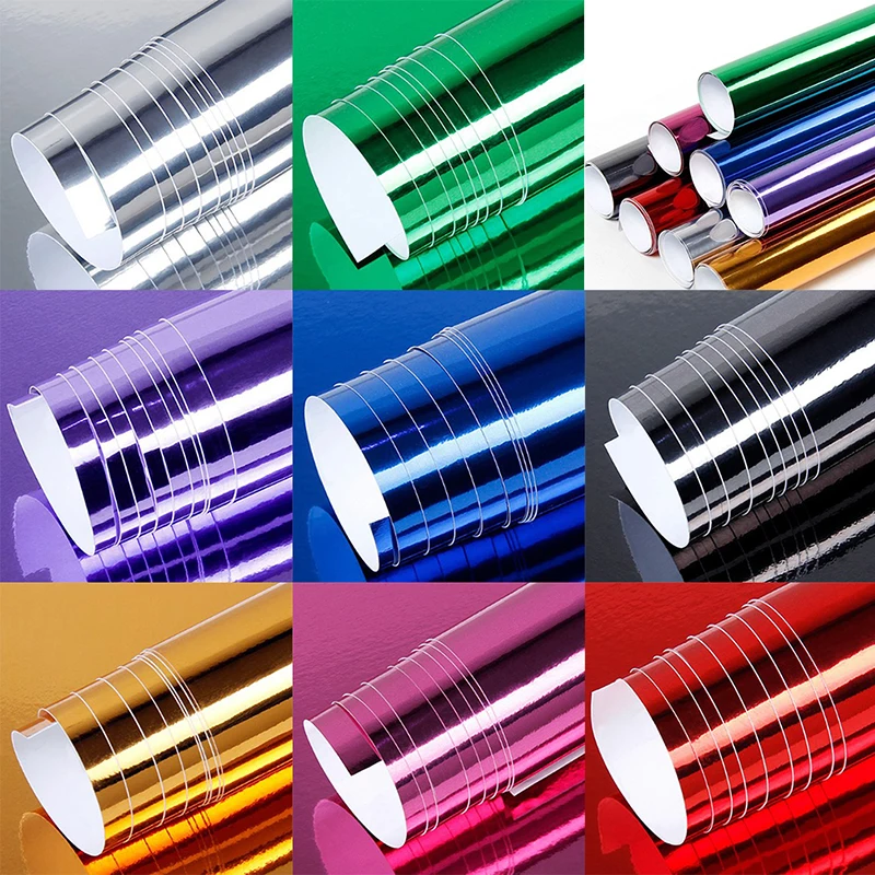 Высокое растяжимое зеркало Серебряное хромированное гибкая виниловая пленка