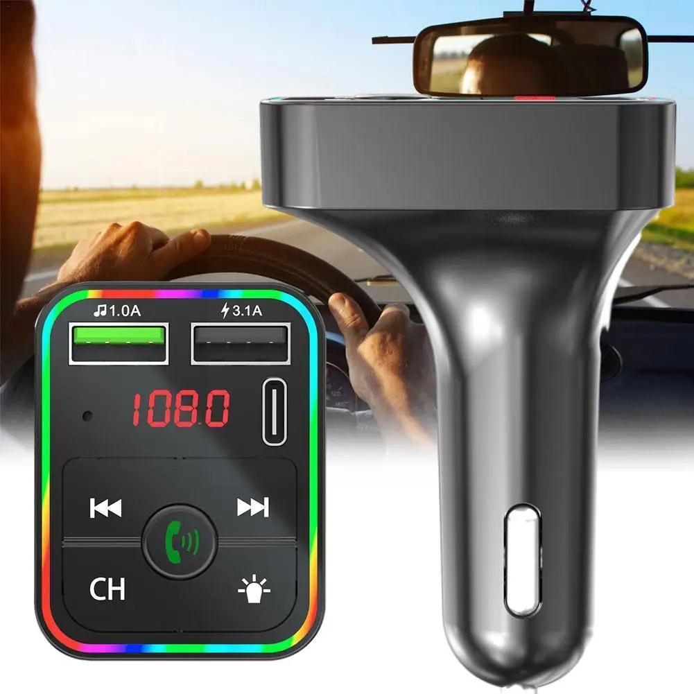 

Автомобильный MP3-плеер F2, Bluetooth, Fm-передатчик 5,0, для зарядки мобильного телефона, 12 В/24 В, V8g2