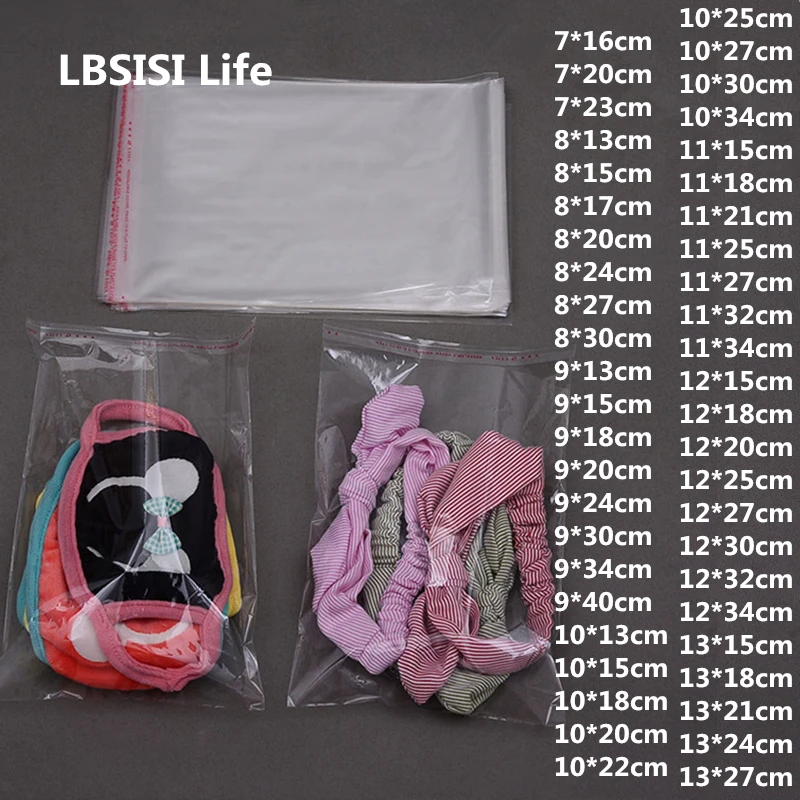 LBSISI Life 100 шт прозрачные самоклеющиеся Opp пищевые Конфеты Ювелирные изделия ручка носок Подарочные пакеты упаковка пластиковый пакет