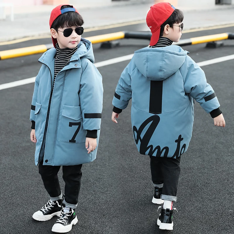 Детская одежда на возраст 4 13 лет утепленная хлопковая куртка длинная с хлопковой