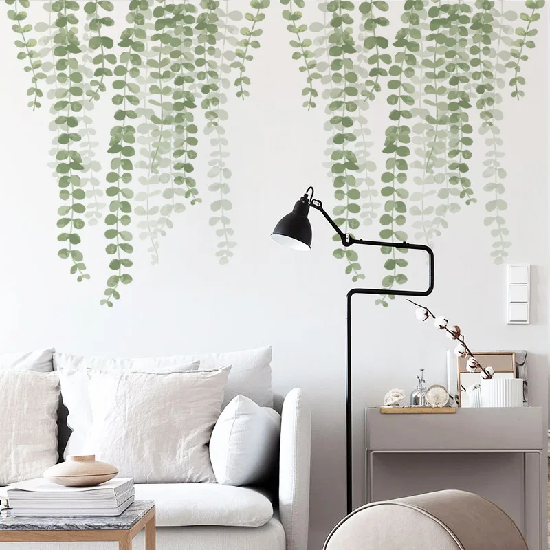

Plants Wall Stickers Green Leaves Wall Decals Wall Paper DIY Vinyl Murals for Kids Bedroom Livingroom Easter Wall Decoration