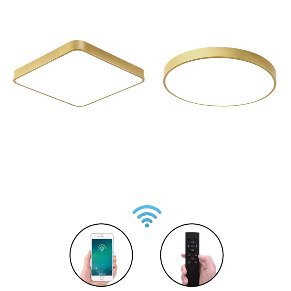 

Gold Luxury Modern LED Ceiling Lights Creative Round/Square Surface Mount Ceiling Lamp For Living Room Bedroom Foyer Home Decor
