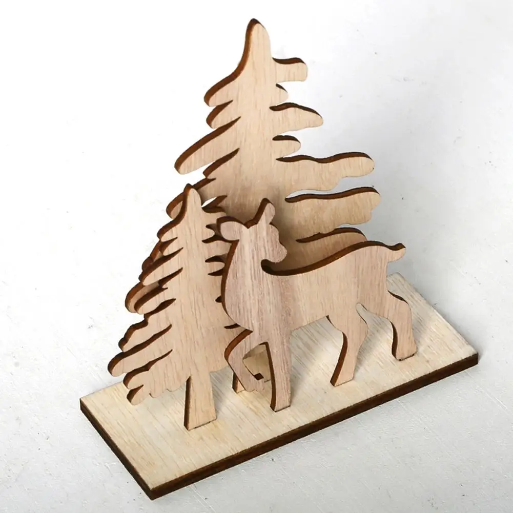 2020 деревянные рождественские поделки Декор рождественская елка Милый лось