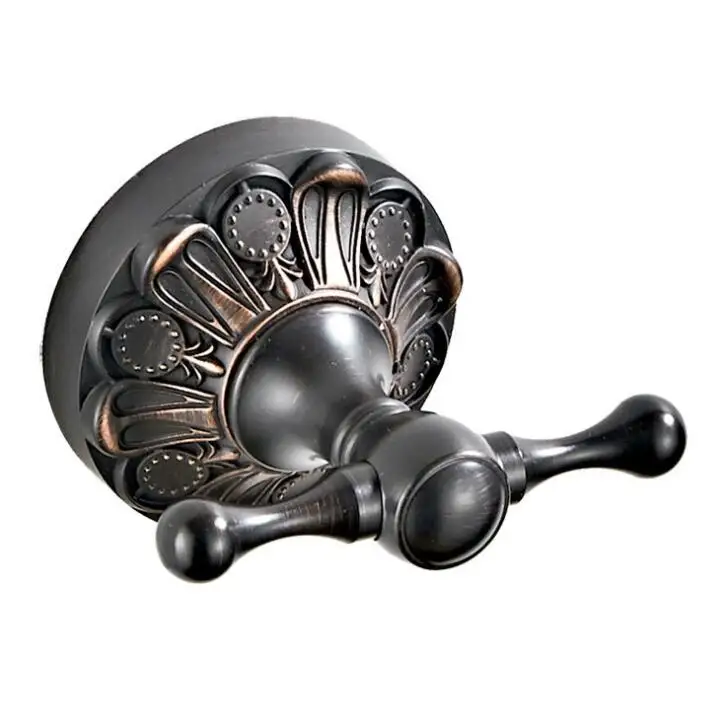 Черные крючки для халата латунная вешалка полотенец и пальто дверной настенный