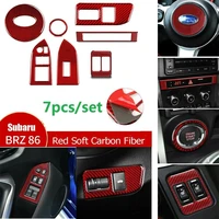 set red carbon fiber car interior decorative cover window lift control trim for subaru brz toyota 86 2013 2017