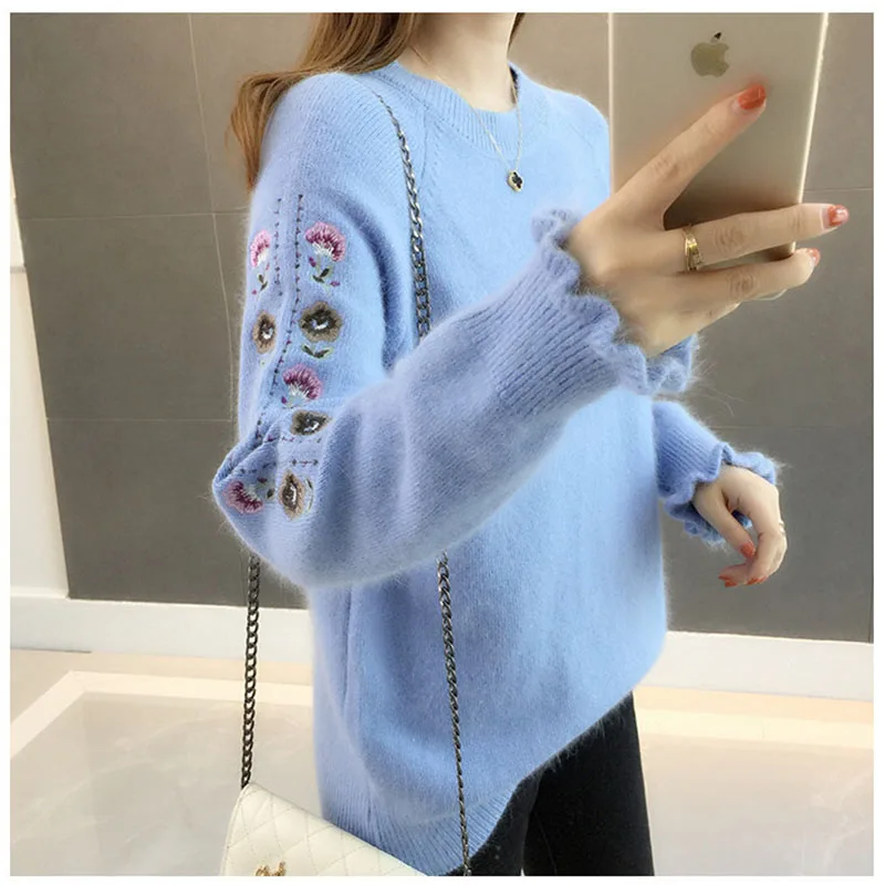 Новый женский осенне-зимний утолщенный теплый топ элегантный красивый свитер с