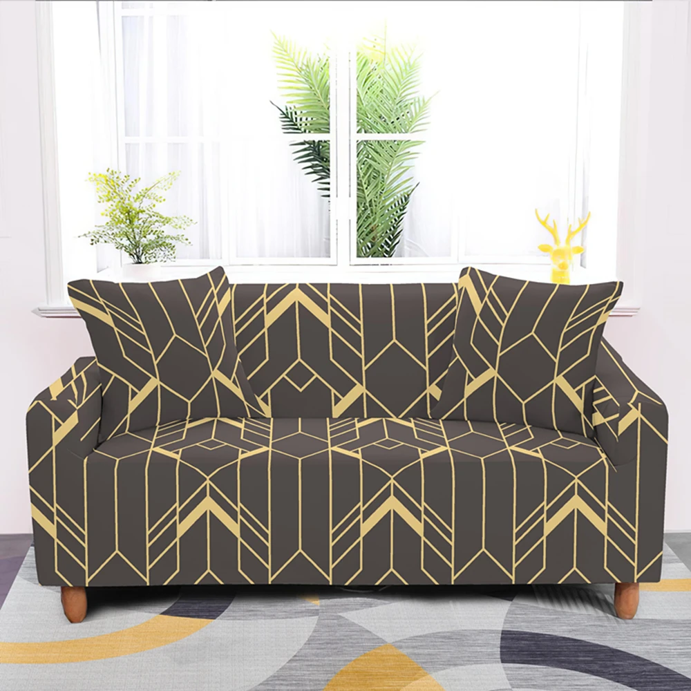 

Geometric Elastic Stretch Sofa Cover For Living Room Modern Sectional Corner Slipcover Couch Covers Protector 1/2/3/4 Seat